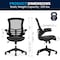 Flash Furniture Mesh Contemporary Chair, 17-1/4" to 20-3/4", Adjustable Arms, Black LeatherSoft/Mesh BL-X-5M-LEA-GG - alternate 10